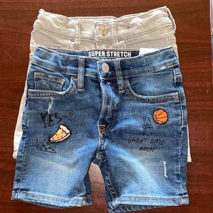 Toddler denim shorts bundle of 2 in blue & gray